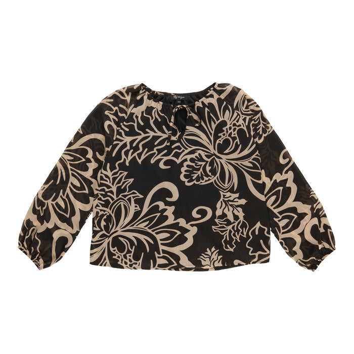 lily morgan Women's V-Neck Tie Front Blouse
