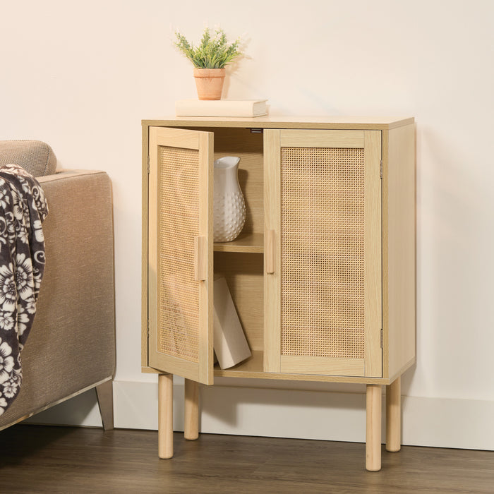 HomeStyles Pine Rattan Sideboard, Natural