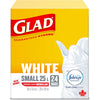 Glad Kitchen Small White Garbage Bags with Febreze, 24-Bags