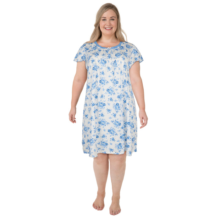 Robe de nuit imprimée avec dentelle taille plus Carisma pour femmes