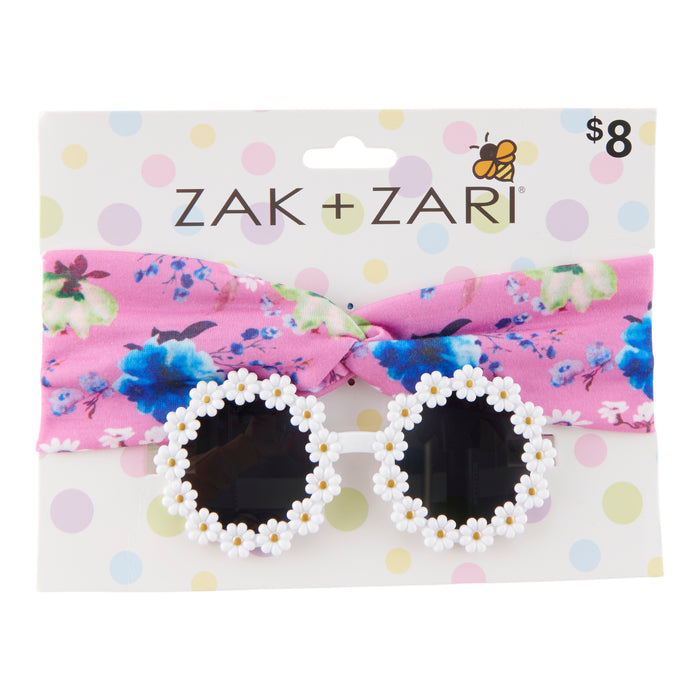 Ens. avec lunettes de soleil et bandeau ZAK + ZARI pour bébés filles