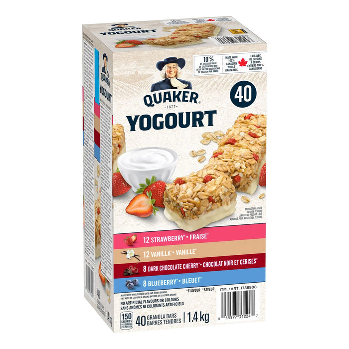 Quaker Assorted Flavours Yogurt Bars, 40-Pack