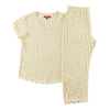Pyjama côtelé avec capri et haut à col rond Carisma taille plus pour femmes, 2 pièces