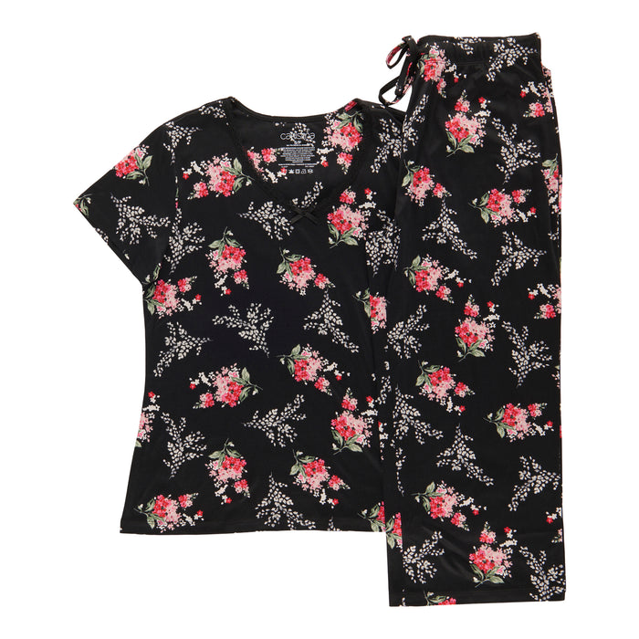Carisma Women's V-Neck Capri PJ Set, 2-Piece
