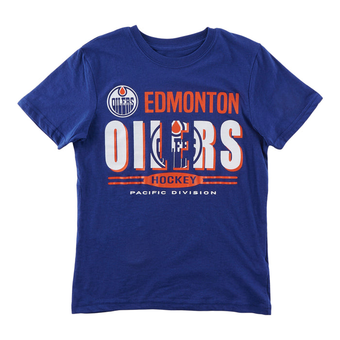 T-shirt à manches courtes Oilers d'Edmonton de la LNH pour garçons