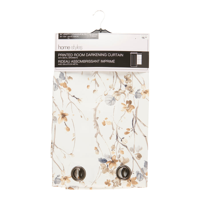 HomeStyles Printed Room Darkening Curtain, 52-in x 84-in.