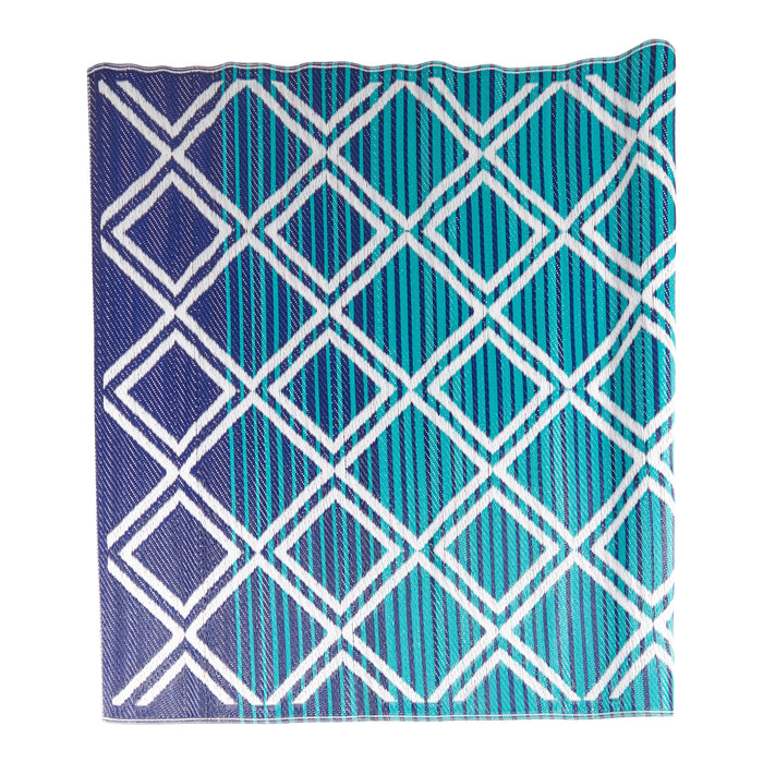 Outdoor Diamond Rug, Blue, 6-ft x 9-ft.