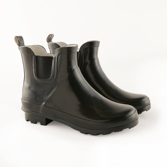 mySTYLE Women's Ankle Rain Boots, Black