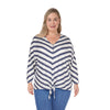 lily morgan Women's Plus V-Neck Tie Front Top