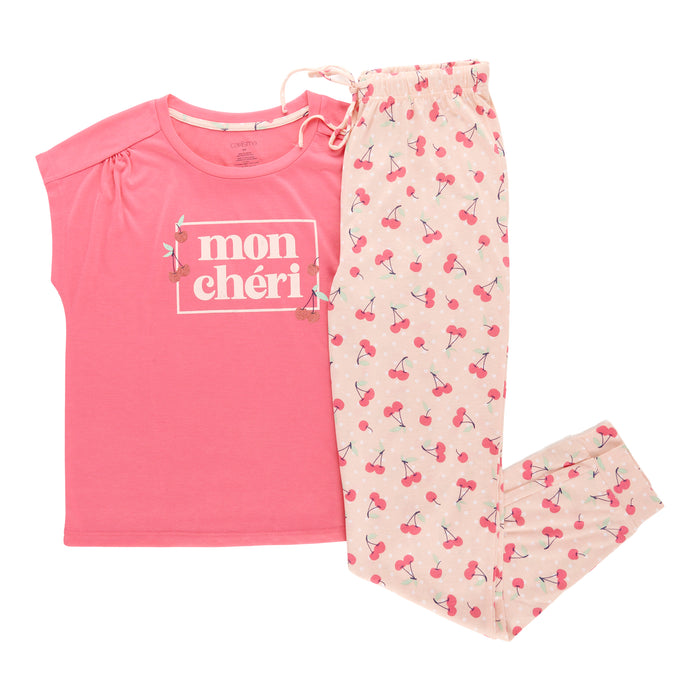 Ensemble de pyjama de style jogging à manches chauve-souris Carisma pour femmes, 2 pièces