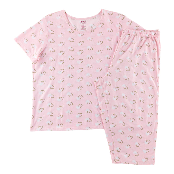 Women's Plus Cotton Capris PJ Set, 2-Piece