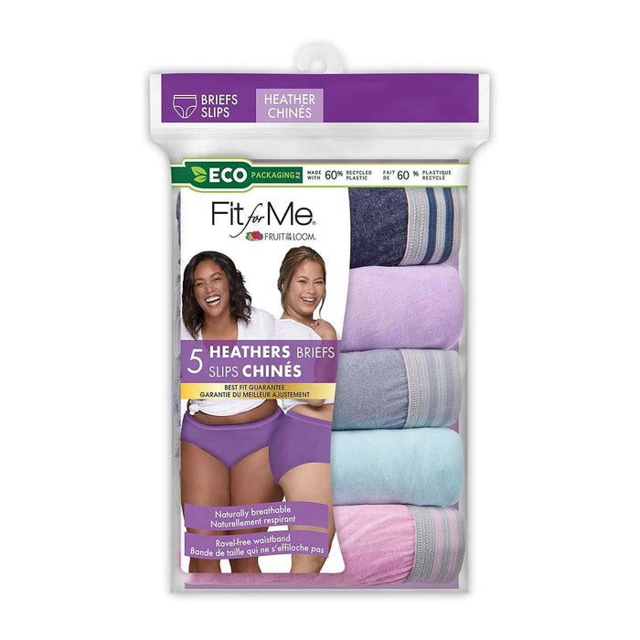 Culottes chinées Fruit of the Loom Fit for Me pour femmes, emb. de 5
