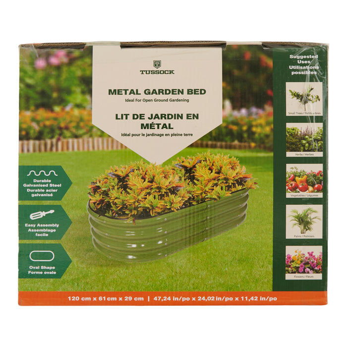 Metal Garden Bed, Green, 47-in x 24-in x 11-in.
