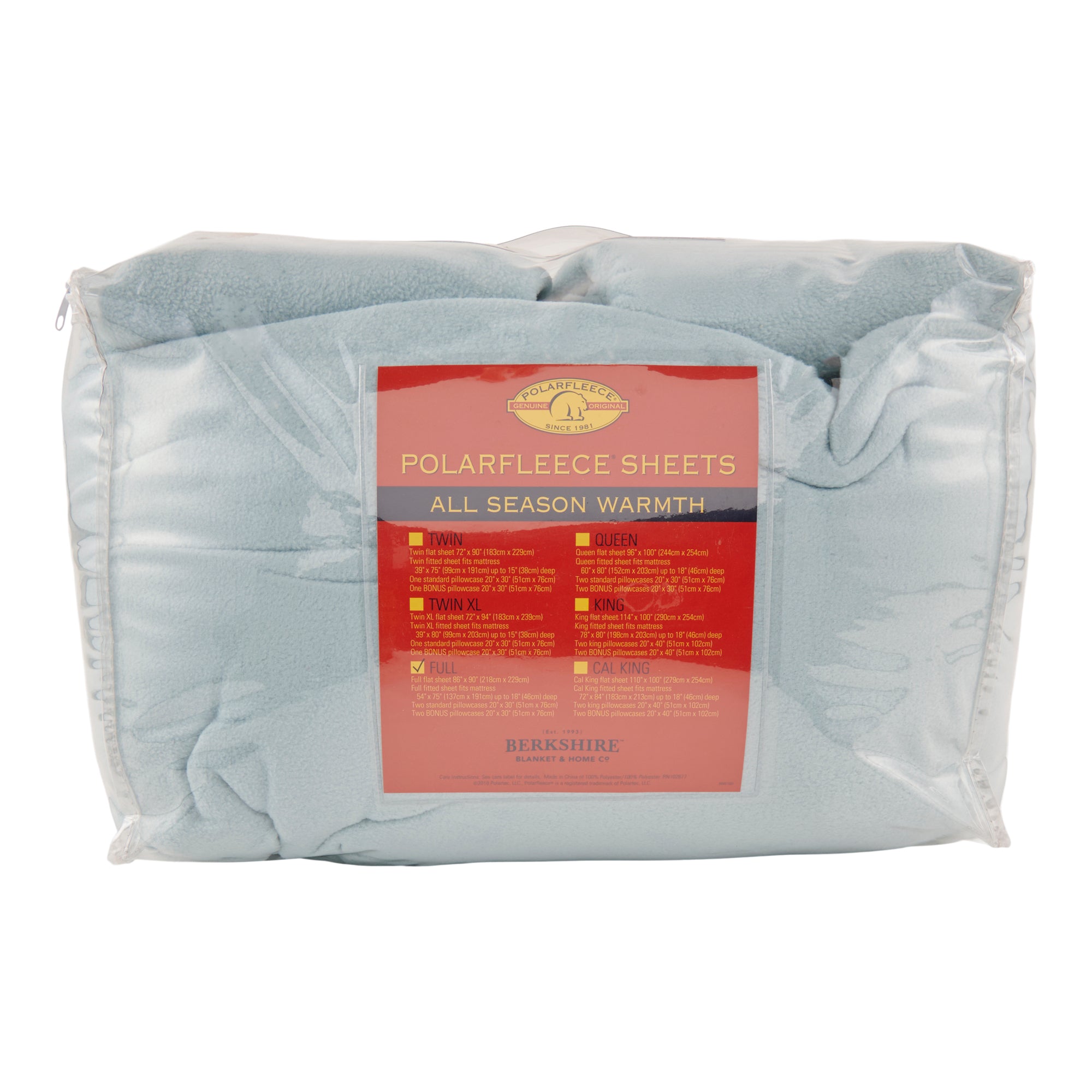 Berkshire Fleece Sheet Set, Double, Baby Blue, 6 Piece Giant Tiger