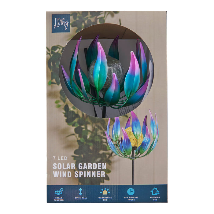 Solar Living Solar Spiked Flower Spinner, 39-in.