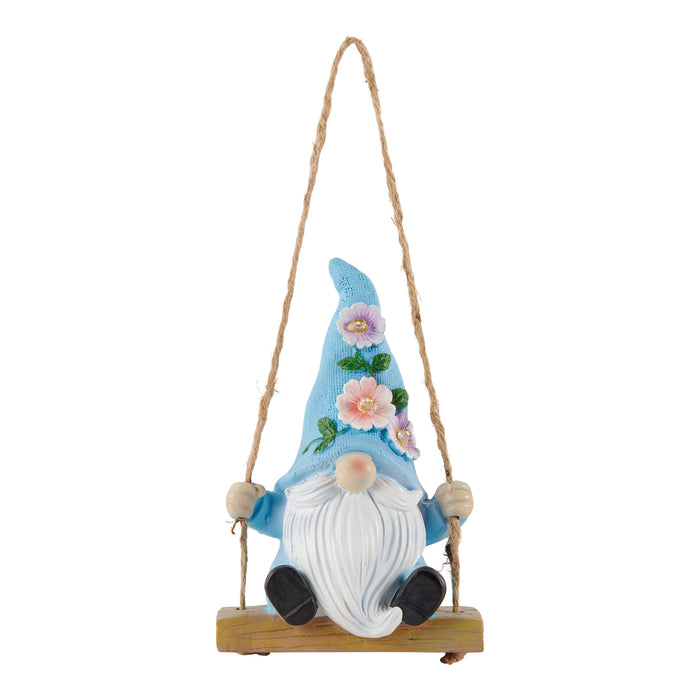 Solar Swinging Gnome, 4.5-in x 3-in x 7-in.