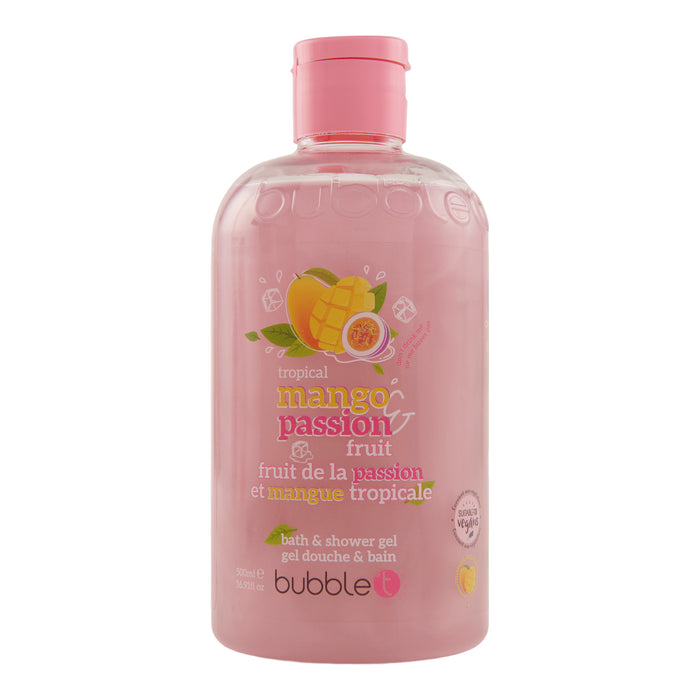 Gel douche et bain Mangue et fruit de la passion Bubble T, 500 ml