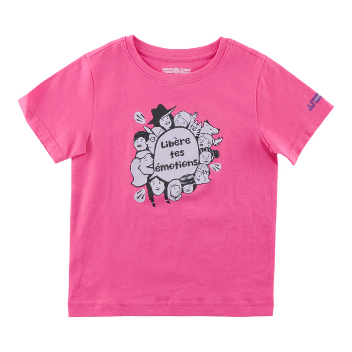 T-shirt à manches courtes unisexe pour tout-petits, rose