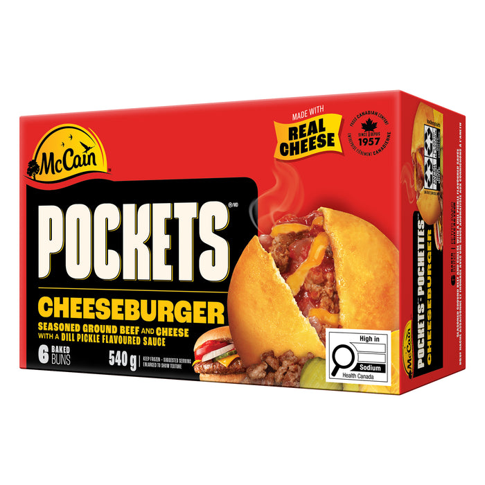 McCain Pockets Cheeseburger, 6-Pack, 90 g