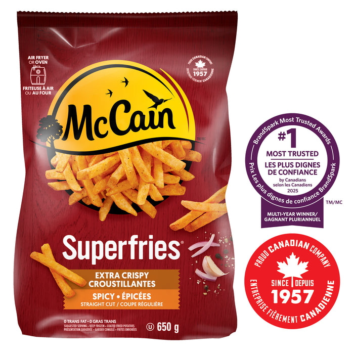 Frites épicées à coupe régulière extra croustillantes Superfries McCain, 650 g