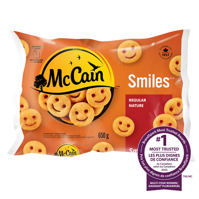 McCain Smiles Fried Crispy Mashed Potato Shapes Regular, 650 g