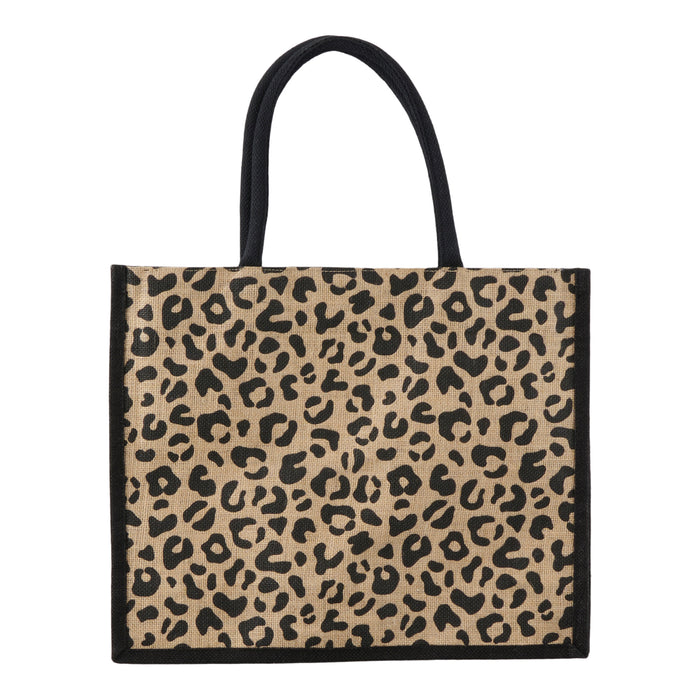 Sac réutilisable en jute à imprimé animalier 
