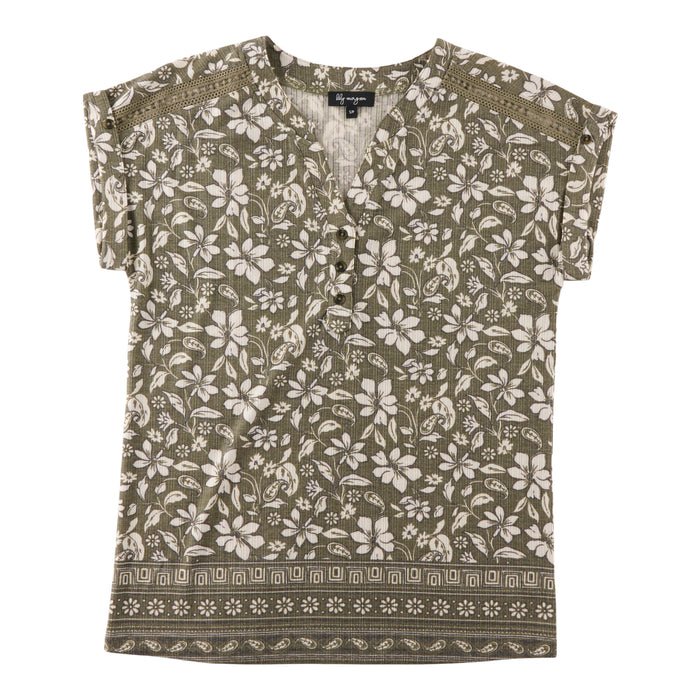 lily morgan Women's V-Neck Cap Sleeve Top