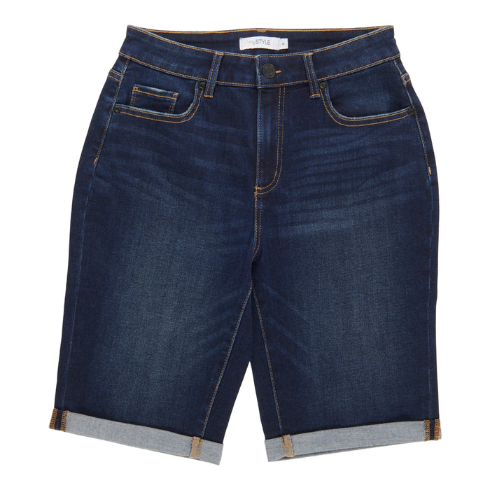 mySTYLE Women's 10" Cuffed Bermuda Shorts