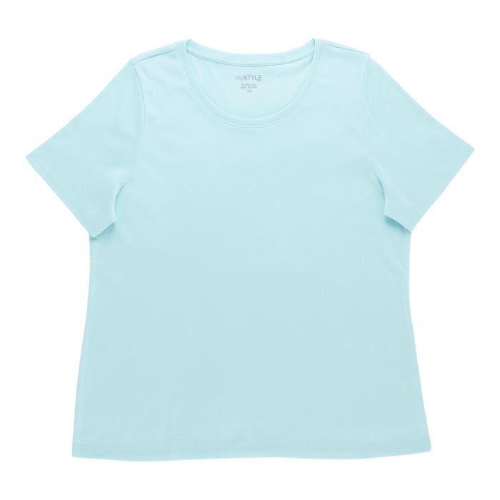 mySTYLE Women's Plus Fitted Short Sleeve T-Shirt