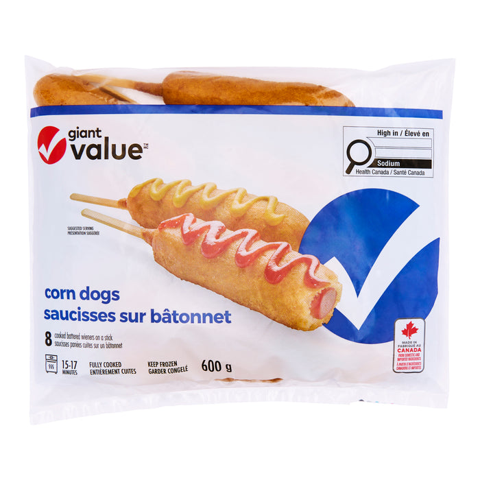 Saucisses sur bâtonnet Giant Value, emb. de 8, 600 g