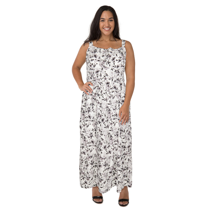 lily morgan Women's Plus Printed Midi Dress