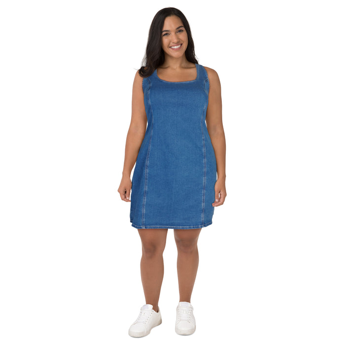 Robe en denim avec fermeture éclair au dos taille plus mySTYLE pour femmes