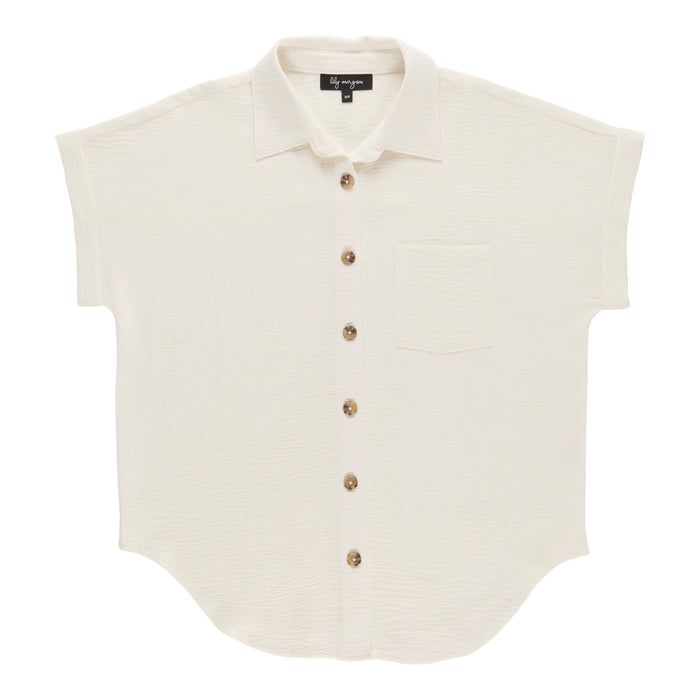 lily morgan Women's Short Sleeve Collared Blouse