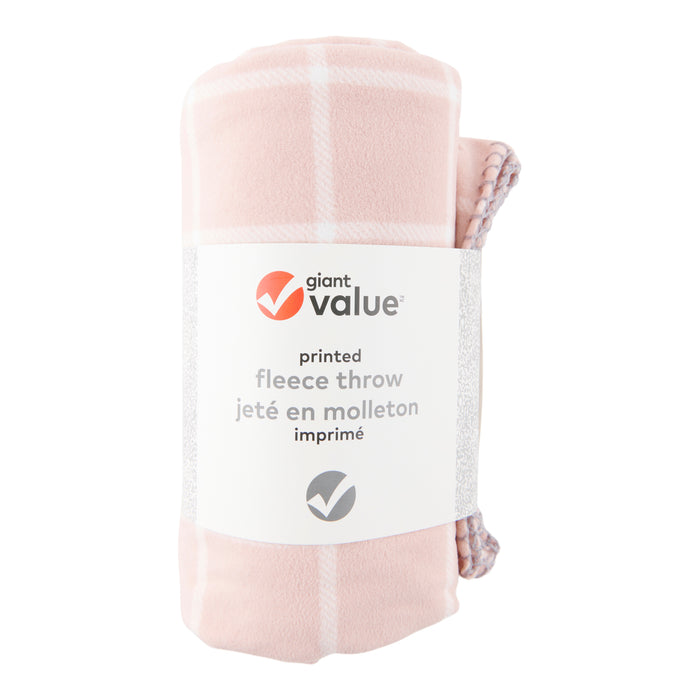 Giant Value Printed Polar Fleece Throw, 50-in x 60-in.