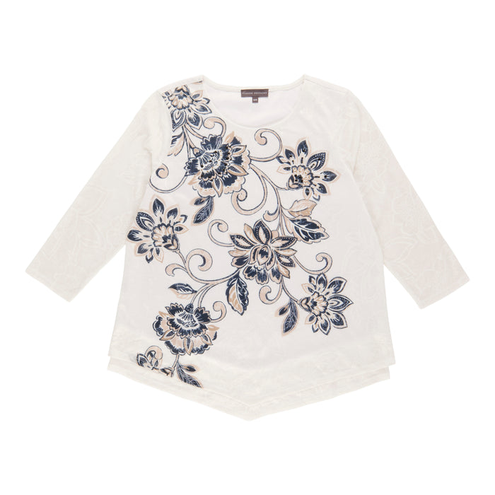 Classic Editions Women's Floral Long Sleeve Top