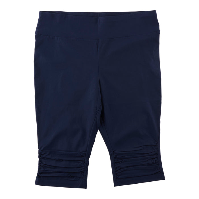 lily morgan Women's Plus Ruched Knee Capris