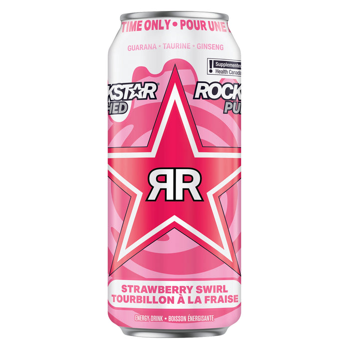 Rockstar Punched Boisson Énergisante Tourbillon à la Fraise, 473 ml