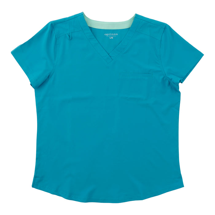 Options Women's Solid V-Neck Scrub Top