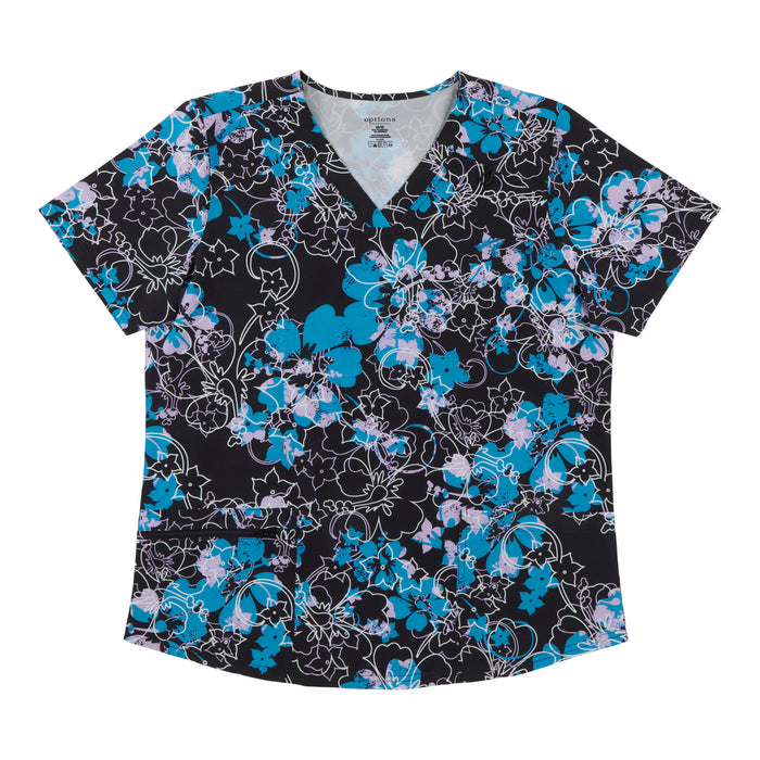Options Women's Printed Short Sleeve Scrub Top