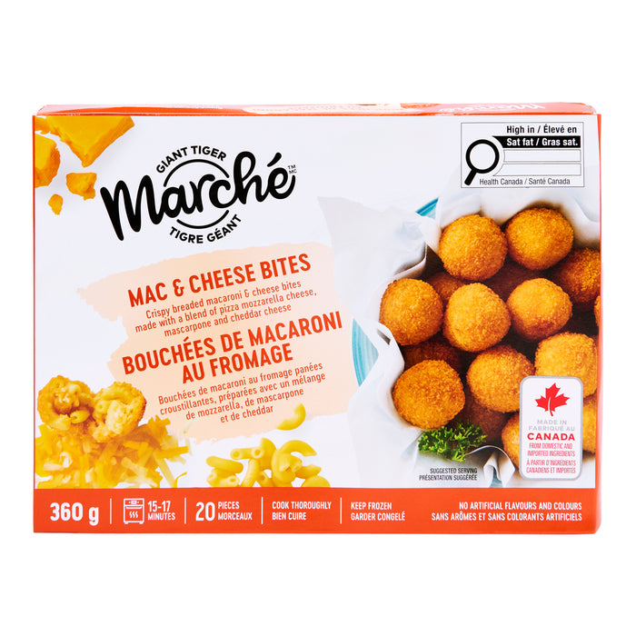 Bouchées de macaroni au fromage Giant Tiger Marché, emb. de 20, 360 g