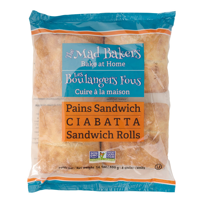 Mad Bakers Ciabatta Sandwich Rolls, emb. de 4
