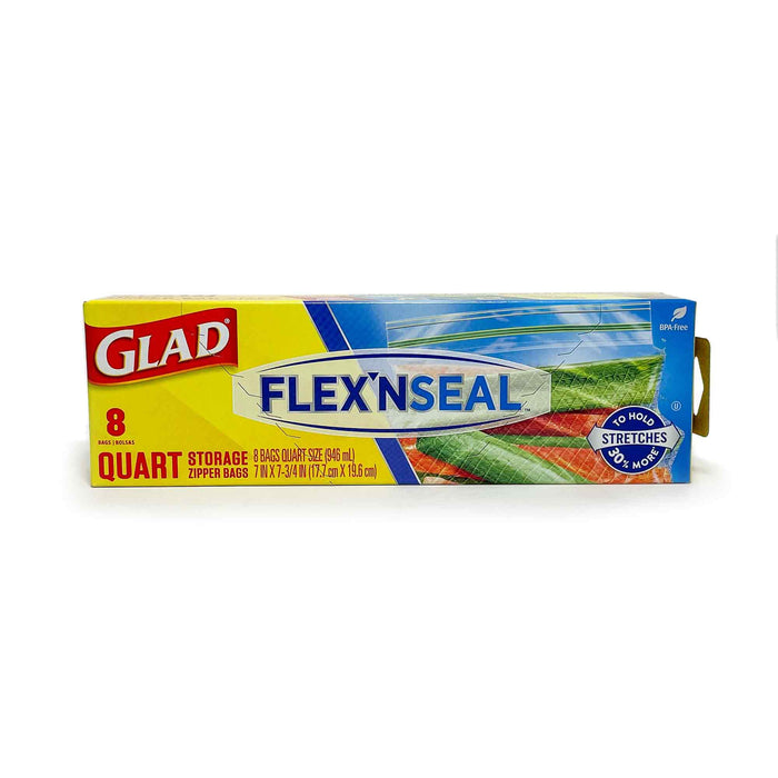 Sacs à fermeture à glissière en plastique 1 pinte Glad Flex’n Seal, emb. de 8