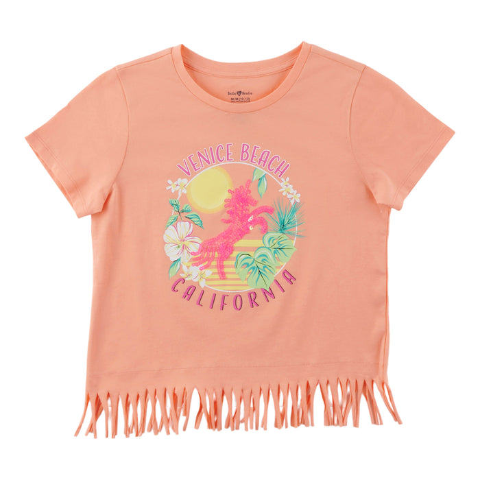 T-shirt à franges Fête à la piscine BELLA & BIRDIE pour filles