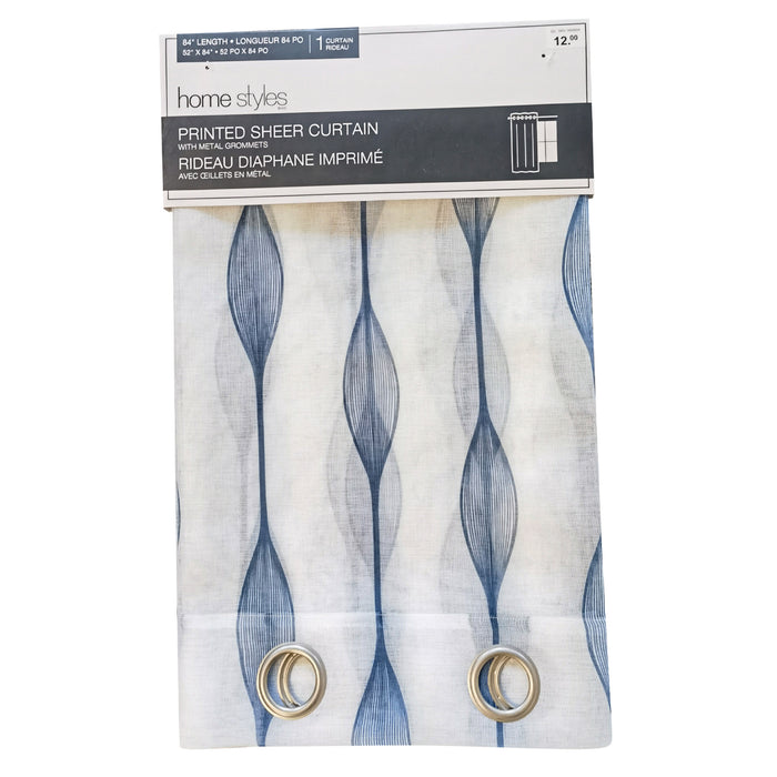 HomeStyles Printed Sheer Curtain, 52-in x 84-in.
