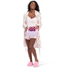 Carisma Women's Long Sleeve Family Robe with Lace Accent