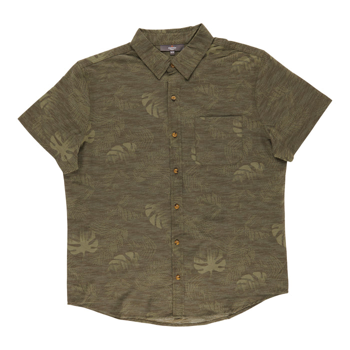 Chemise boutonnée imprimée à manches courtes Mountain Ridge pour hommes