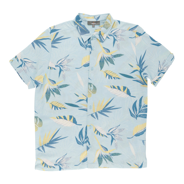 Mountain Ridge Men's Printed Short Sleeve Textured Button-Up Shirt