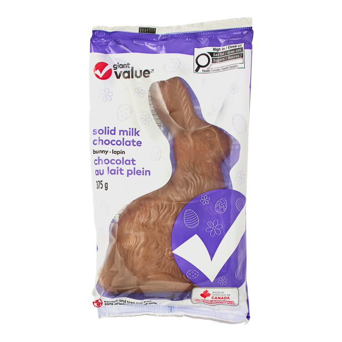 Giant Value Solid Milk Chocolate Bunny, 375 g