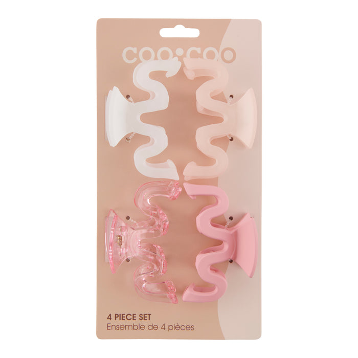 Coo Coo Butterfly Squiggle Hair Clips, 4-Pack