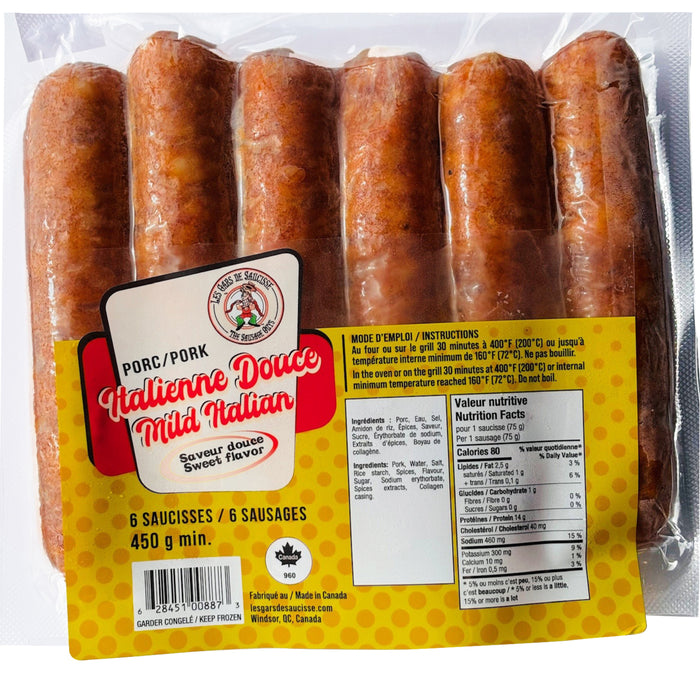 Les Gars de Saucisse Italienne Douce Saucisses, 450-g